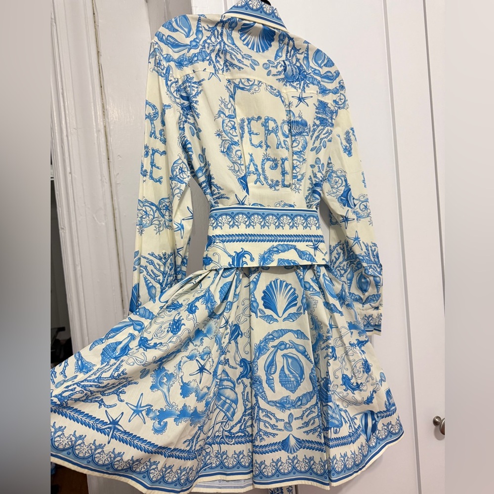 Underwater Barocco Flared MINI SHIRT VERSACE DRESS - BRAND NEW - Picture 2 of 8